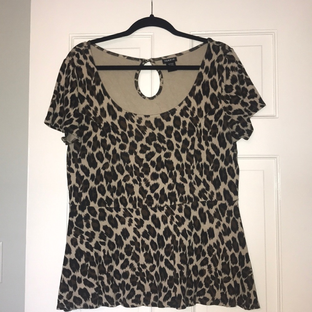 Torrid Plus Size 1 Leopard Peplum Top